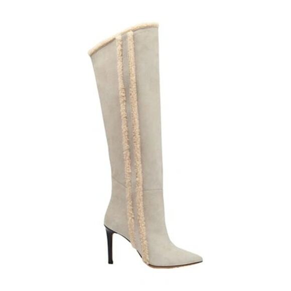 NEW IRO Merak Boot Pull-On Pointed Toe Stiletto Heel Shoes Ecru Cream Size: 7 - Picture 1 of 8